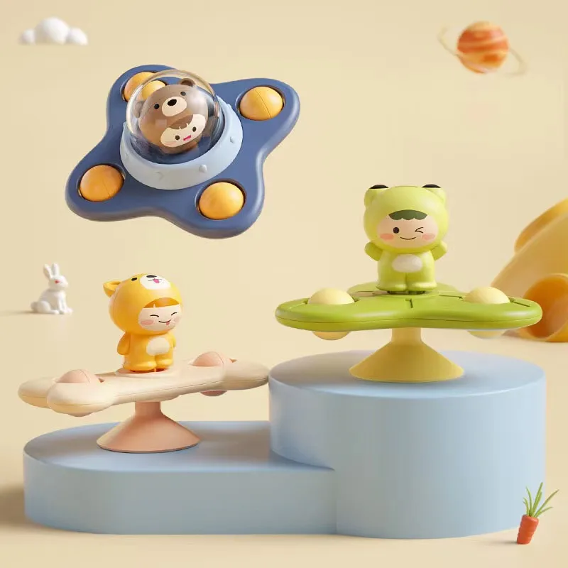 

Baby Toys Suction Cup Spinner Toys for Toddlers Bear Hand Fidget Spinner Sensory Toys Stress Relief Baby Games Rotating Rattles