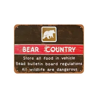 bear country vintage look metal sign