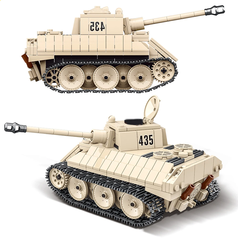 

BZDA WW2 VK 1602 Леопардовый Танк военные модели блоки Военная серия WW2 Танк солдат Arme строительные блоки детские игрушки Рождество