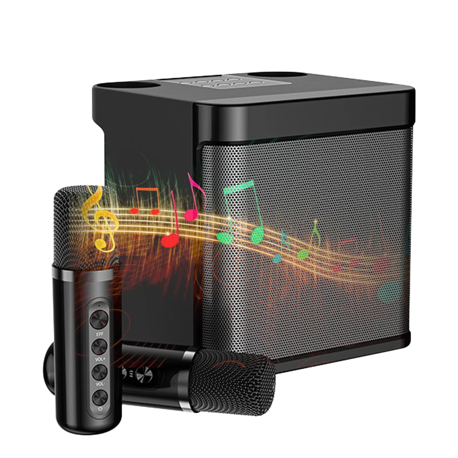

Karaoke Machine Speaker Karaoke Device With Wireless Microphone Family Party Singing Artifact Fun Voice Changing Function 2