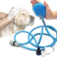 silicone pet bathing adjustable massage shower head dog foot washer brush long cleaning washing sprayer pet grooming tool