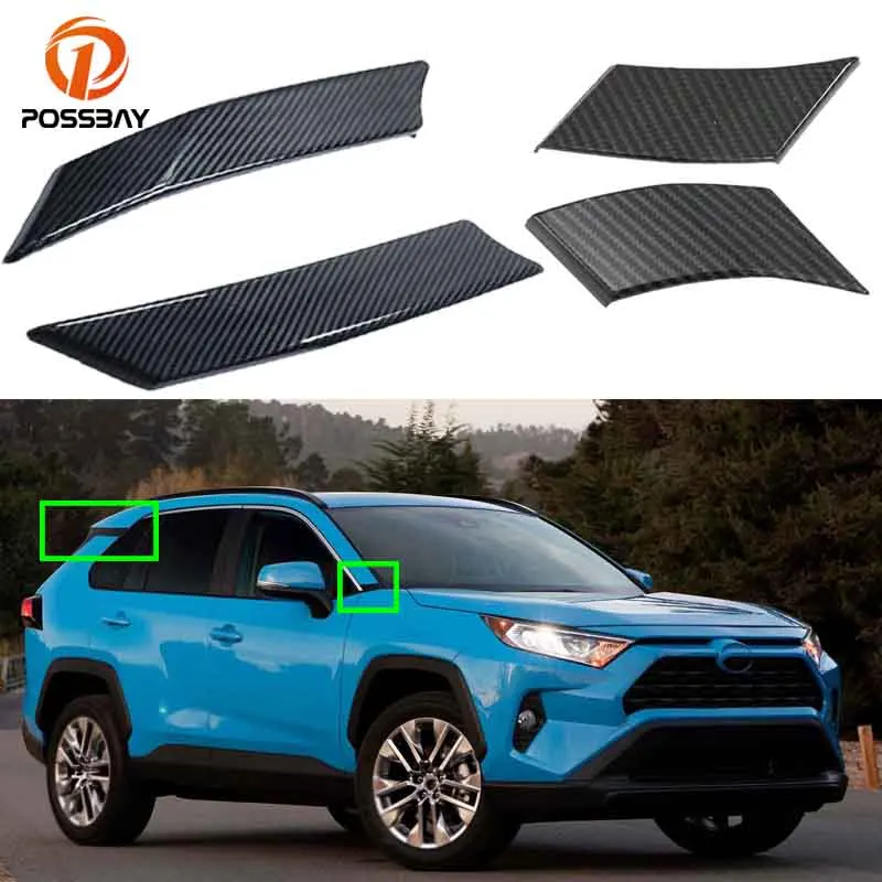 

For Toyota RAV4 RAV 4 2019 2020 2021 Accessories Car A C Pillar Cover Trim ABS Plastic Carbon Fiber Tail Window Protect Sticker