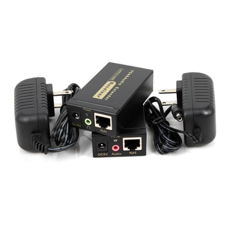 100 м HD 1080P UTP VGA удлинитель RJ45 1x1 сплиттер с аудио 3,5 мм RJ45/Cat5e/6 Ethernet-кабель для проектора HDTV ПК