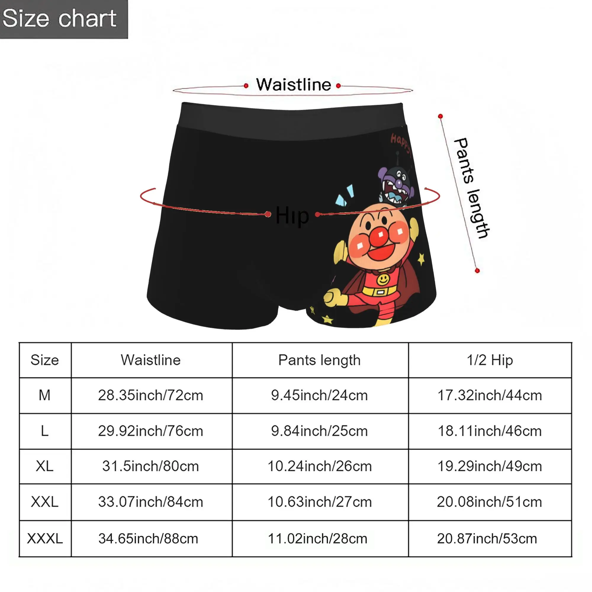 Мужские трусы-боксеры Anpanman от Bandai (Япония) – дышащие, удобные, в стиле аниме-супергероев (art.: 3920da02abef2) - 3920da02abef2