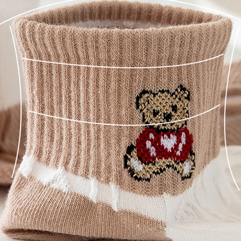 10 Pairs Cartoon Animal Print Short  Socks For Women Cotton Summer Cute Bear Ankle Socks Set Funny Korean Style Thin Breathable