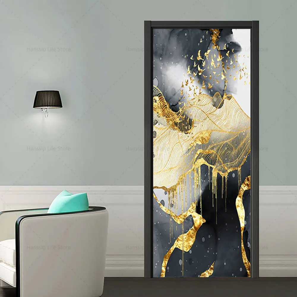 Стильная дверная наклейка виниловая Водонепроницаемая самоклеящаяся из ПВХ