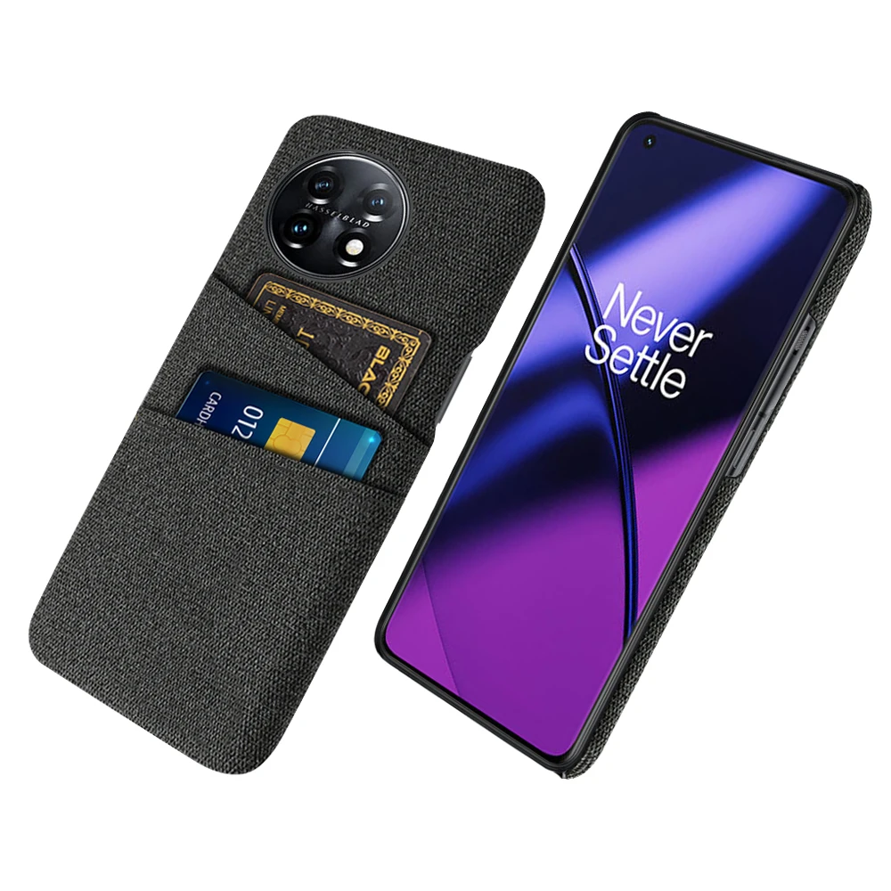 

Fabric Case For Oneplus 11 5G Slim Soft-Touch Fabric + Card Slots Cover For One plus 11 10 Pro 10T 9 R RT 11R ACE Pro Nord 2