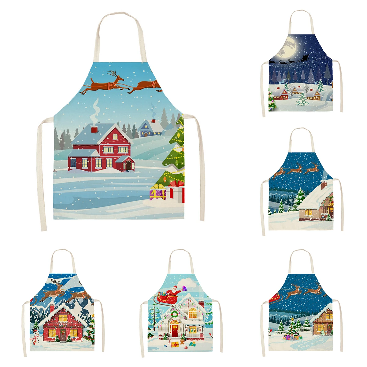 Кухонный Фартук для женщин льняной водонепроницаемый фартук мужчин и детей