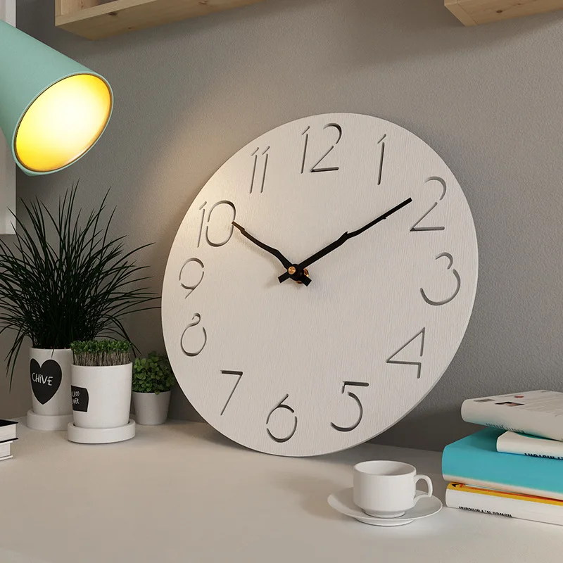 

30cm Nordic Log Style Creative Decorative Wall Clock Living Room Mute Clock Unusual Fashion Decoration Home Wall Decoration