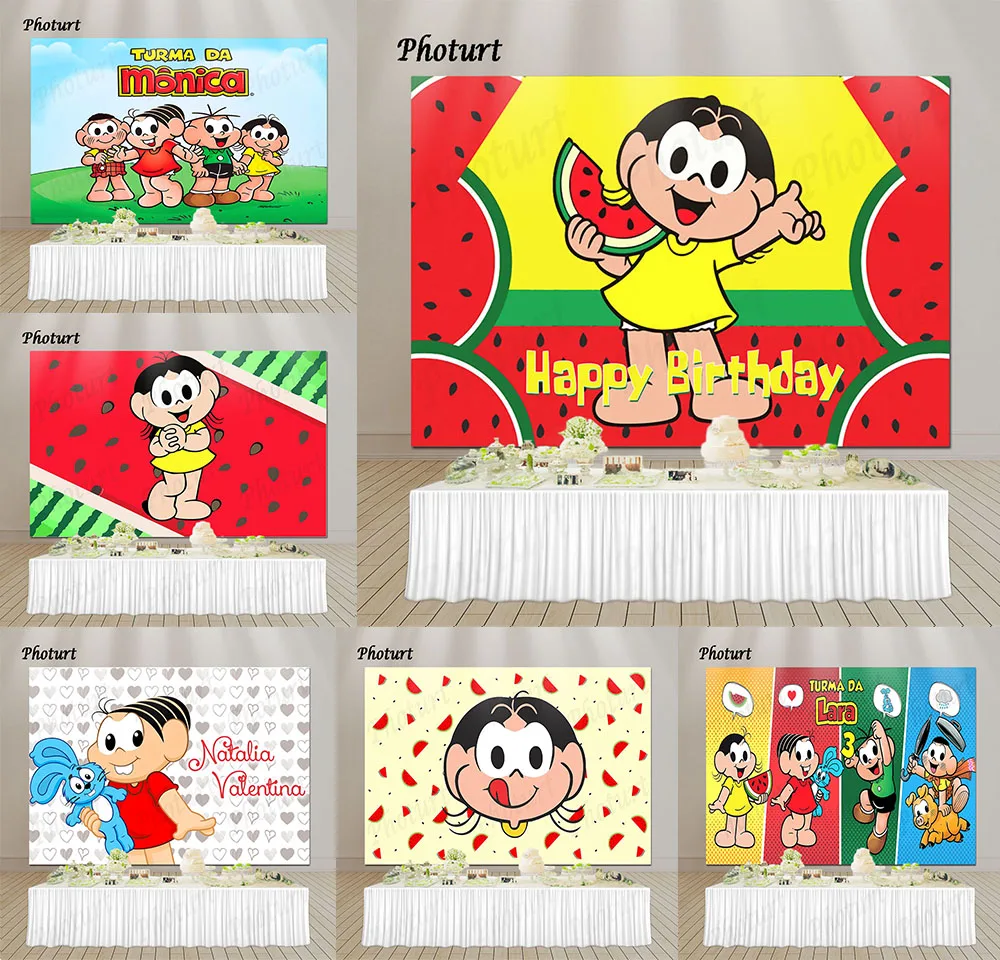 Фон для фотосъемки с изображением арбуза и волшебного богатства детский