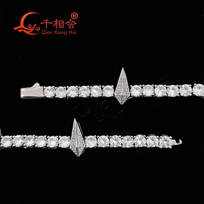 Necklace S925 silver 5mm rhombus tennis Cuban Link Iced Out Hip Hop white Moissanite Link Chain Jewelry for Women Men Gifts