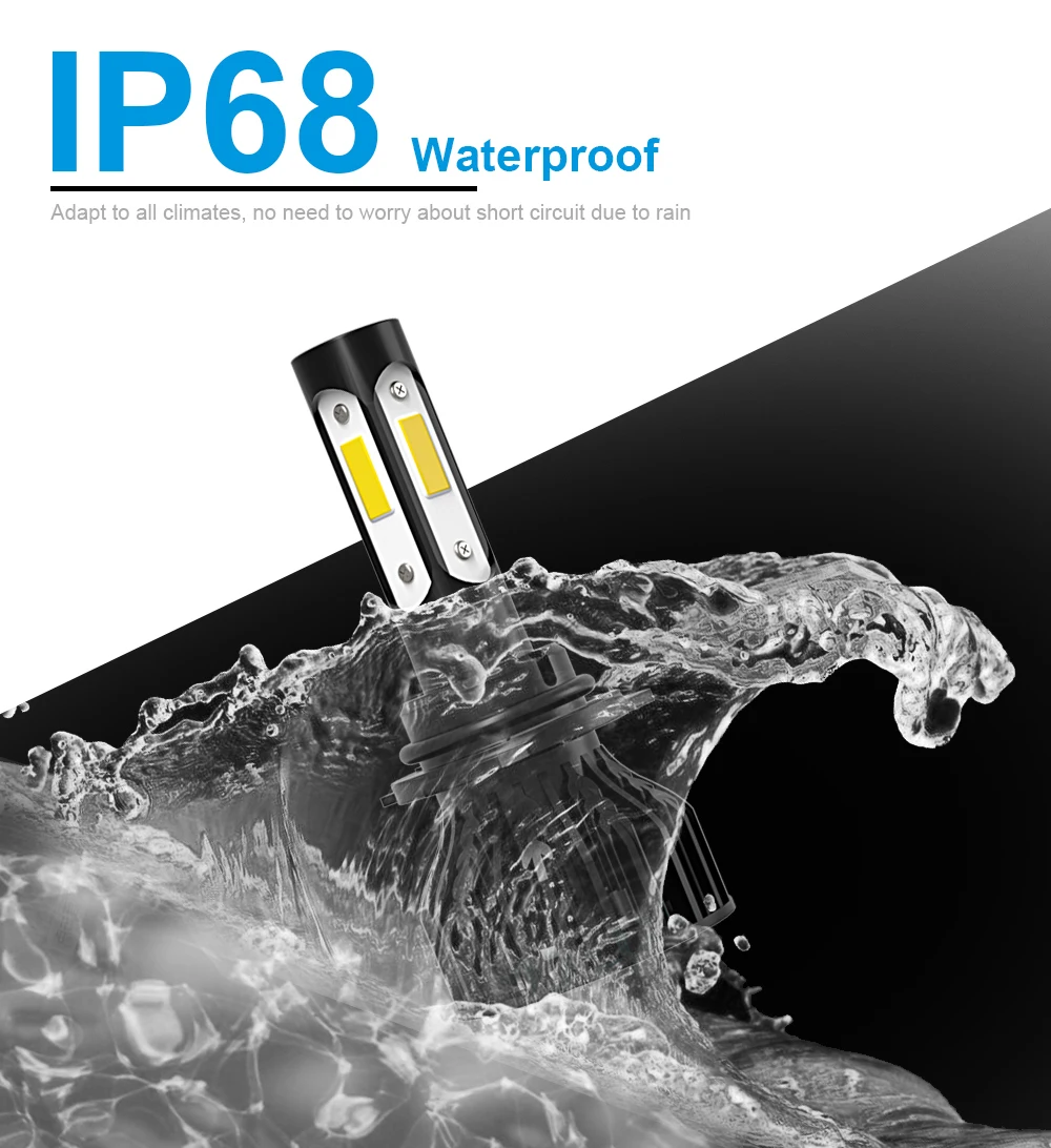 Светодиодный 6000K 360 автомобильная лампа H13 90 Вт фара 12 В турбо 9145 противотуманный