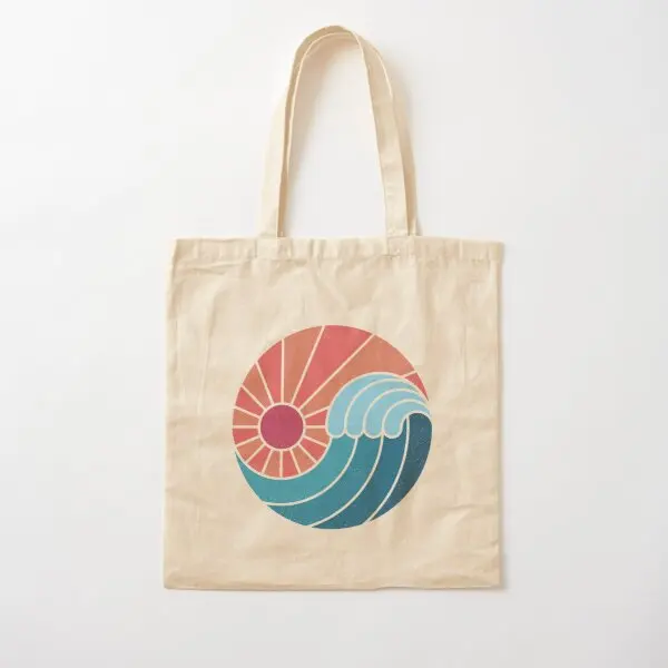 

Хлопчатобумажная Холщовая Сумка-унисекс Sun Sea, многоразовая модная повседневная сумка-шоппер для путешествий, дизайнерская женская сумка-т...