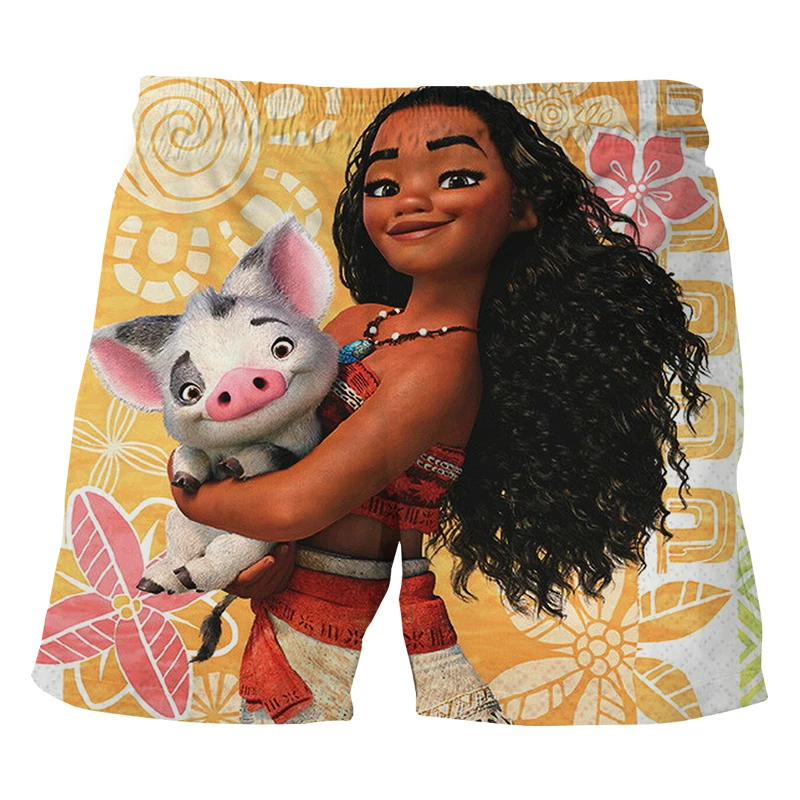 Disney Moana 3D Print Short Funny Shorts Girls Boys Shorts Summer Teen Casual Beach Pants Kids Baby Tee Cool Clothes 4-14T