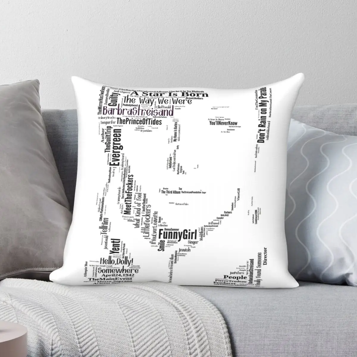 

Barbra Streisand Word Cloud Art, наволочка из полиэстера и льна, креативный дизайн на молнии чехлы на подушки для дома