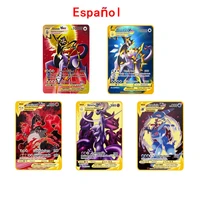 hot sell spanish pokemon metal card 10000point arceus original pikachu charizard gold collection card children birthday gifts