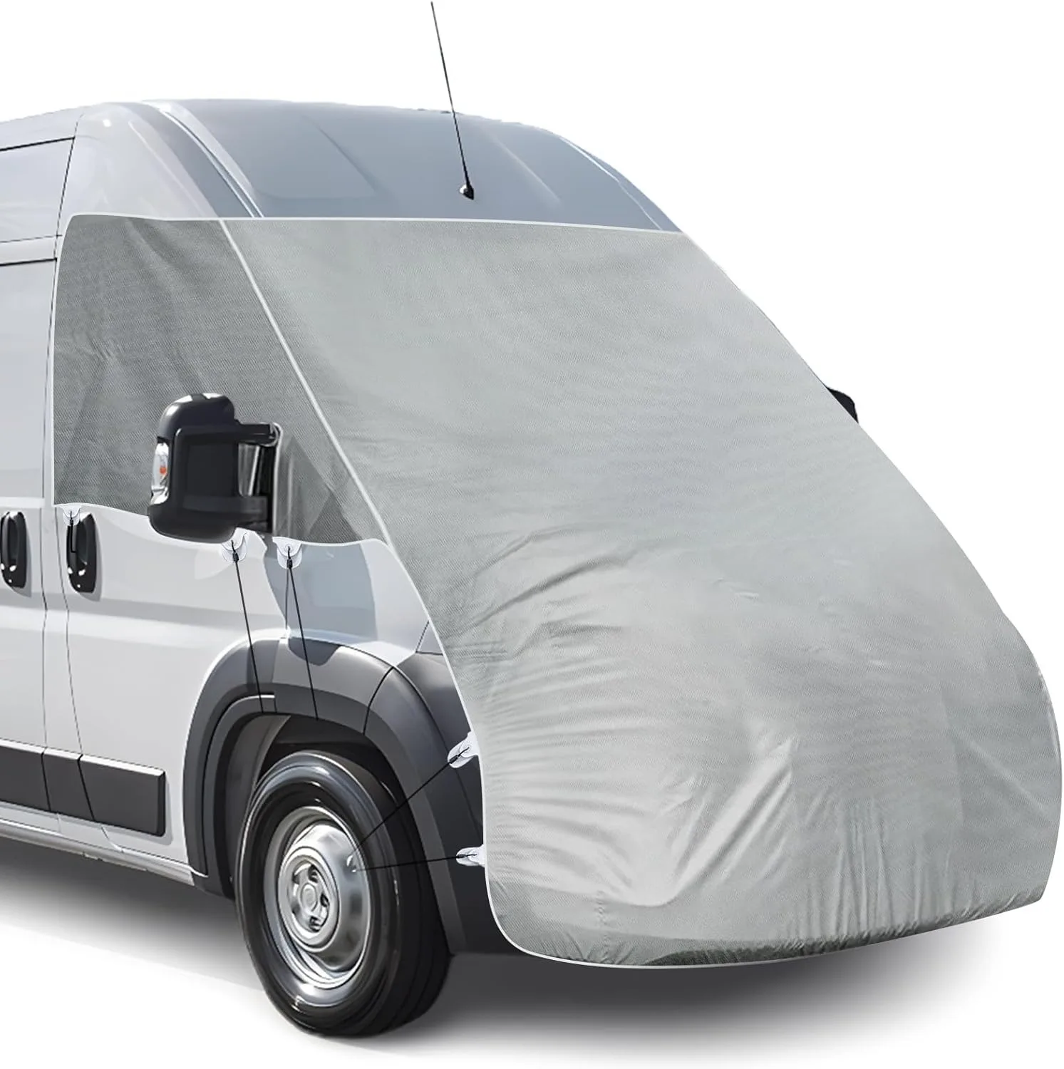 Фото Для Fiat Ducato, Peugeot Boxer, Citroen Relay: Комплект из 1 шт. — Полное покрытие лобового стекла и капота для автодома, солнцезащитный и снегозащитный чехол, аксессуары для автодомов №1