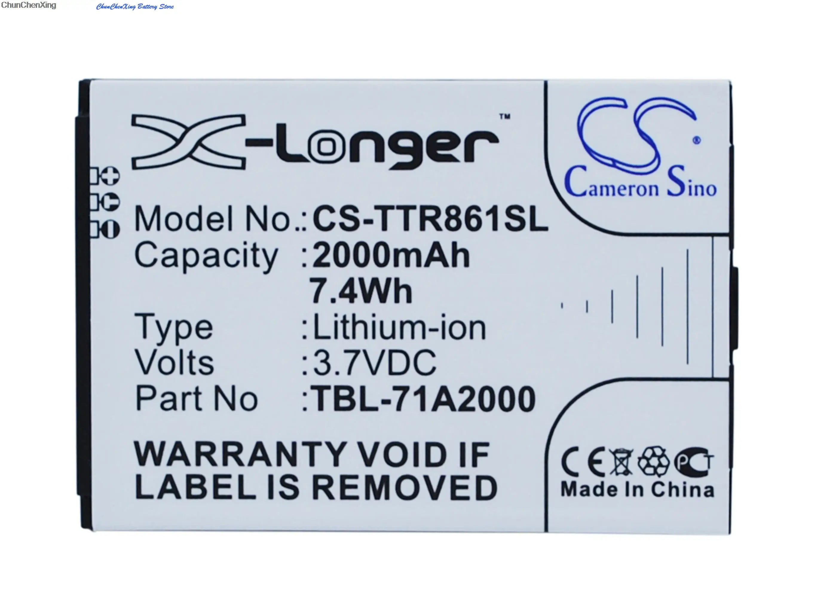 

Cameron Sino 2000mAh Battery TBL-71A2000 for TP-Link M5350, M7300, TL-M5350, TL-M7300, TL-TR761, TL-TR861