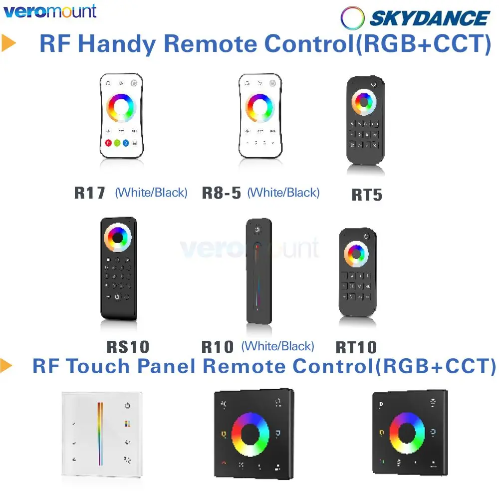 Фото Skydance 1 4 8-зонный 2,4G беспроводной радиочастотный пульт дистанционного управления RGBCCT R8-5 R17 RT5 RT10 RS10 R10 T15 T15-1 T25 TW5 TW5-4 T15(IT) для управления RGBCCT №1