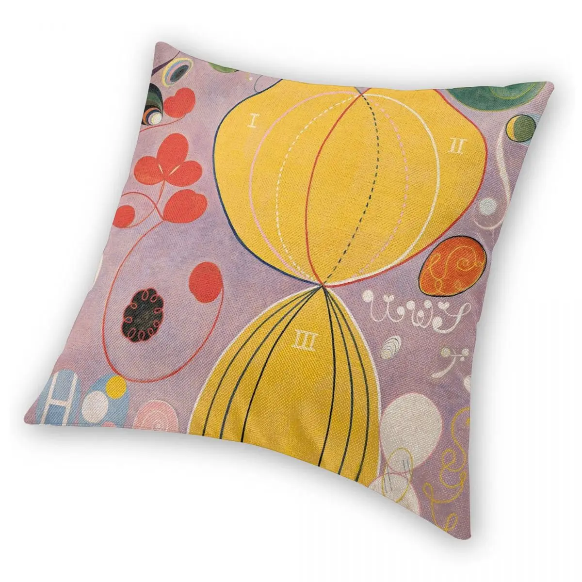 Квадратный чехол для подушки Hilma Af Klint полиэстеровый льняной бархатный с принтом
