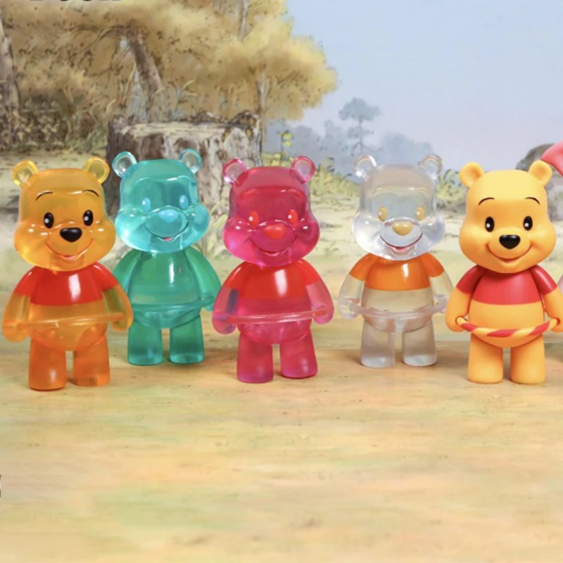 

8pcs Disney Winnie The Pooh Piglet Tigger Eeyore Anime Action Figure Transparent Model Cartoon Collection Doll Toy For Kids Gift