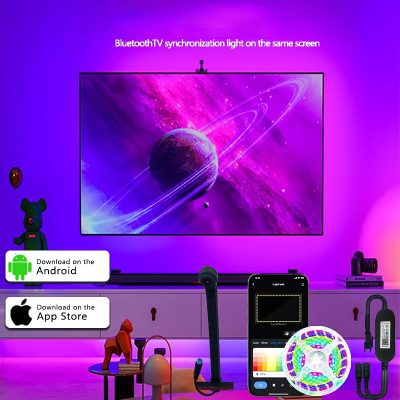 

Smart Screen Ambient Light Strips Intelligent with Screen Camera Synchronization Light Screen Linkage Flowing Lamp