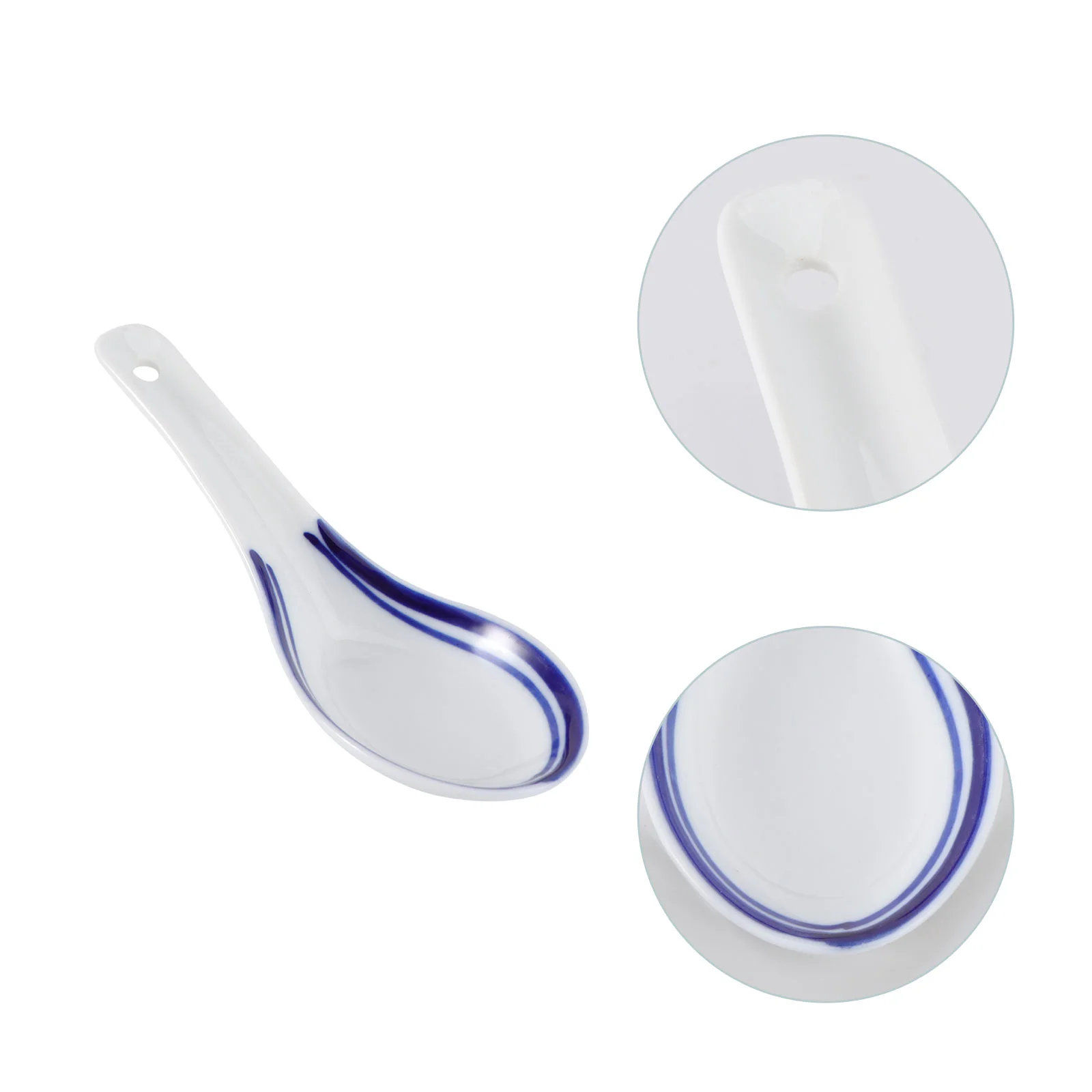 5 шт. синяя белая керамическая ложка для супа