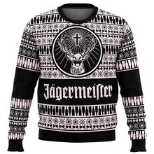 Jagermeister 어글리 크리스마스 스웨터, 크리스마스 스웨터 선물, 산타 클로스 풀오버, 3D 맨투맨 탑, 가을 및 겨울 의상