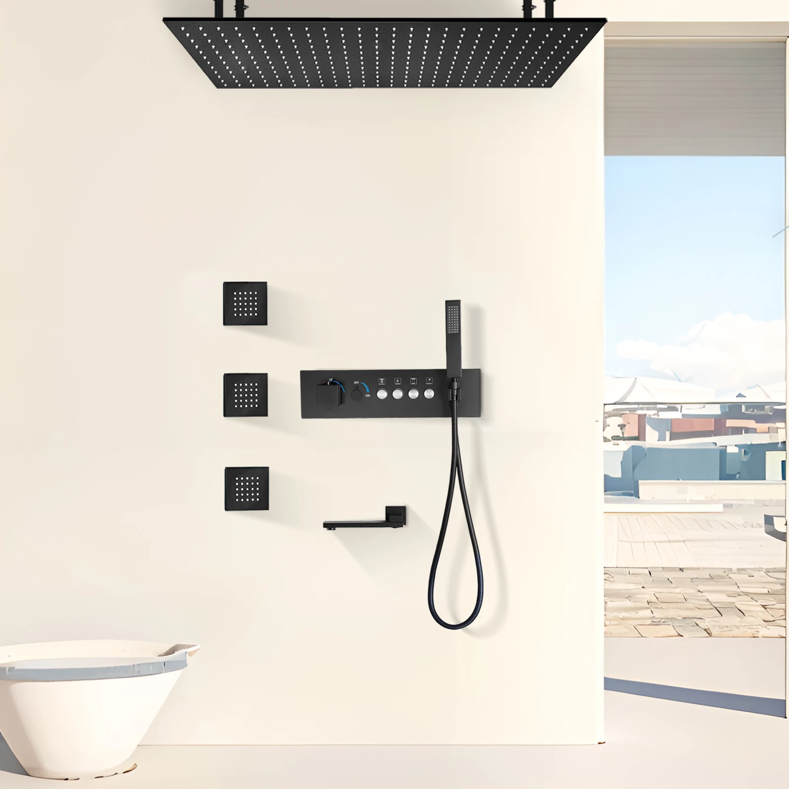 Смеситель для душа с постоянной температурой 80x40 см