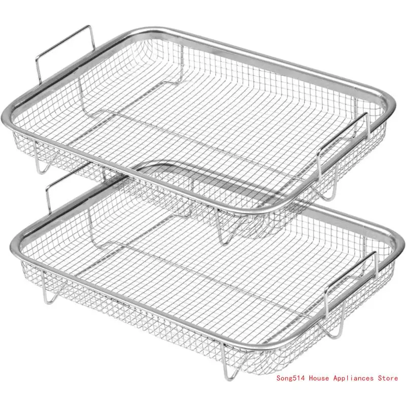 S Stainless Steel Wire Rack Roasting Basket Bake, Fry, And R