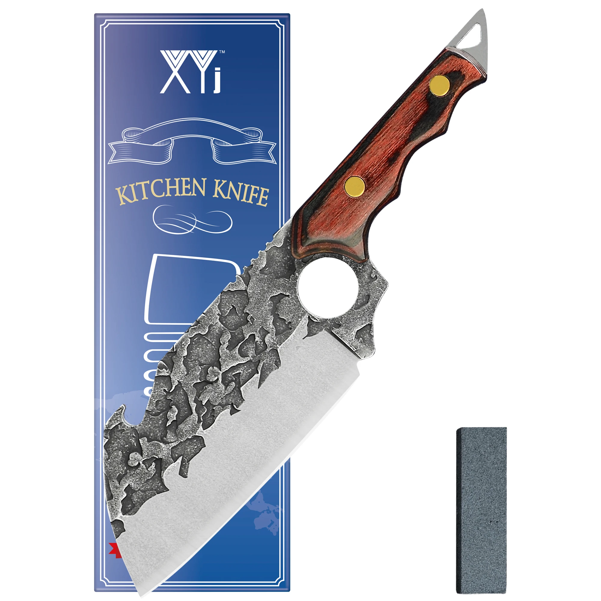 

Xyj 6,5 ''кухонный нож из нержавеющей стали, острый нож для кемпинга, нож шеф-повара с деревянной ручкой для мяса, овощей, слайсер с подарочной ко...