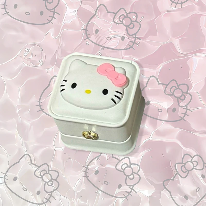 Милые 3D очаровательные аксессуары Hello Kitty коробка для хранения колец в стиле
