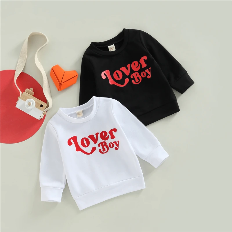

Valentine’s Day Clothing Toddler Baby Girl Boy Sweatshirt Casual Long Sleeve Round Neck Letter Print Spring Pullover Top