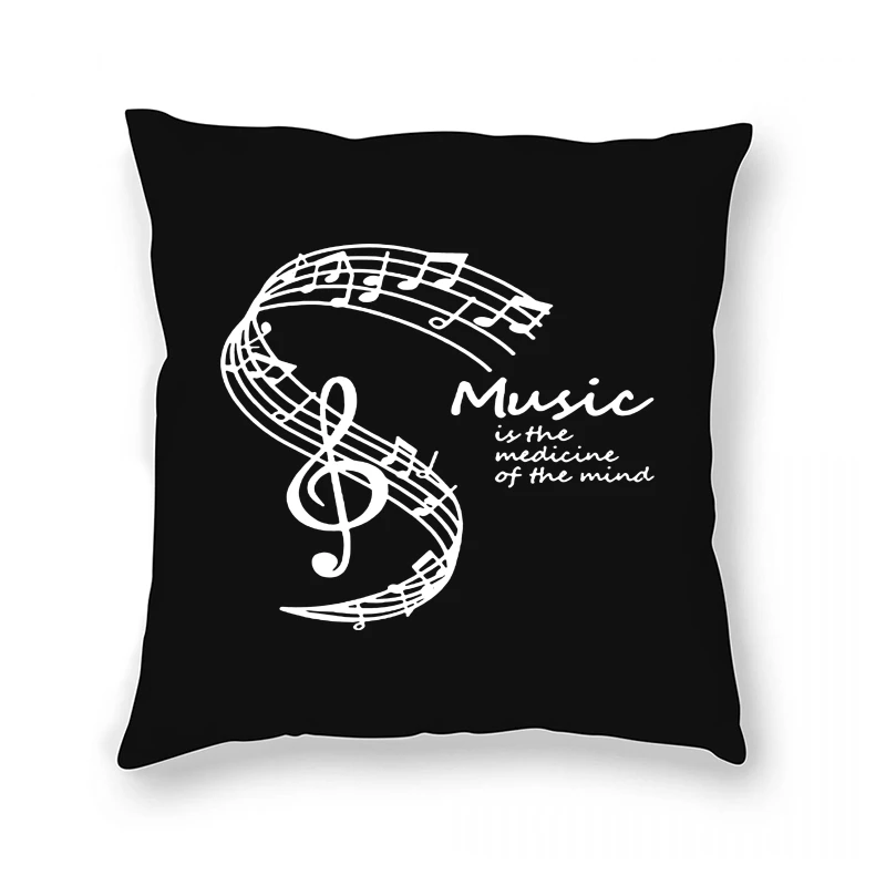 

REM long Pillow Case Music Is The Medicine of The Mind Print Casual T- Shirs