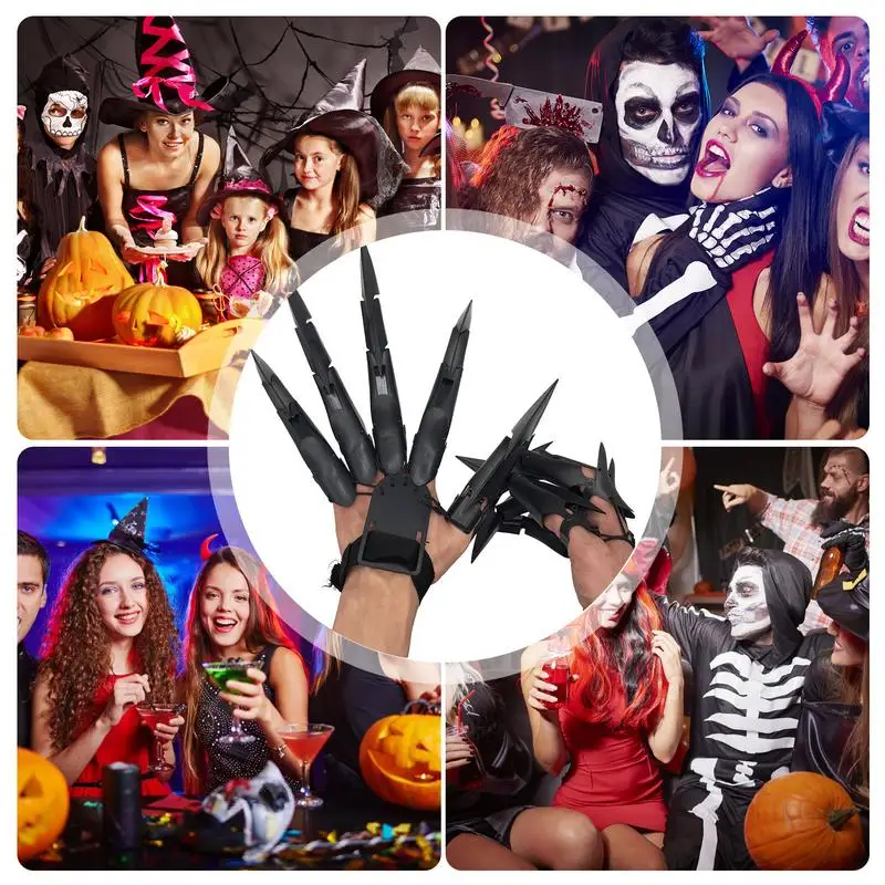 ulowane palce na Halloween Straszne fałszywe Szkieletowa ręka Cosplay Rękawica palec Realistyczna kość dłoni Pazur imprezę