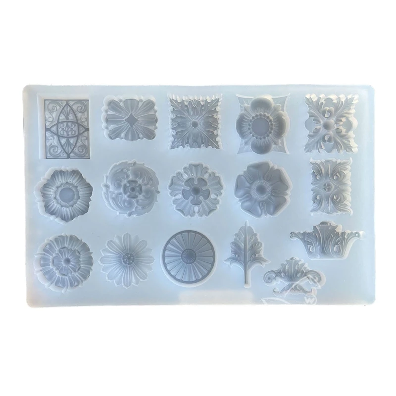 

Diy Crystal Epoxy Resin Mold Various European relief Three-dimensional Embossed Flower Pattern Pendant Silicone Mold for Diy