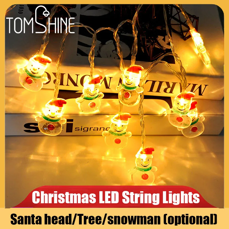 

Christmas LED String Lights Warm White Santa Claus Snowflakes Snowman Xmas Tree Fairy Lights Garland Christmas Decorations