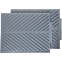 multipurpose silicone dish drying mat heat resistant drain mat sink mat silicone tripod kitchen counter 2 pieces gray