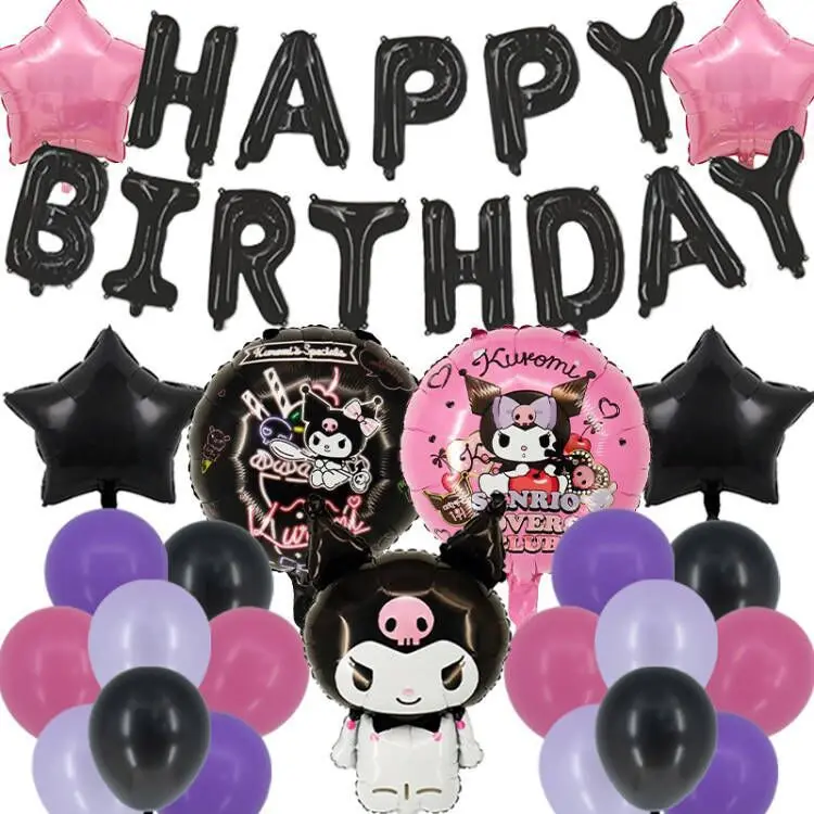 Kawaii Sanrio Kuromi вечерние набор воздушных шаров Cinnamoroll Милая мультяшная Мелодия