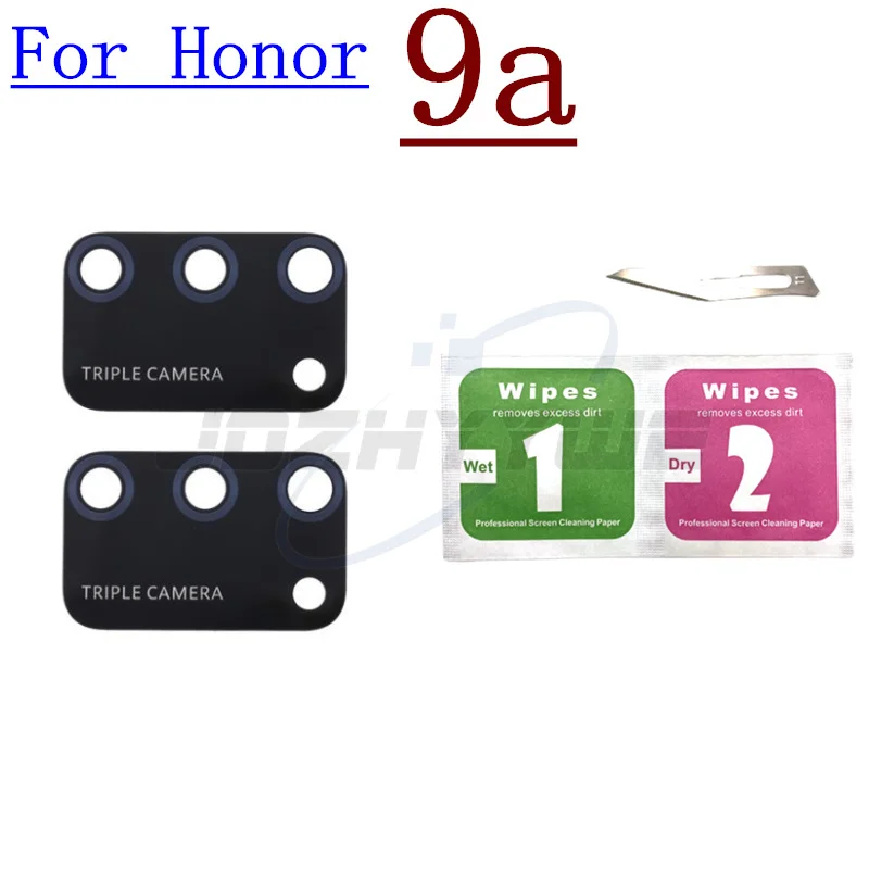 Стеклянный объектив задней камеры 2 шт. с наклейкой для Huawei Honor 7c 8s 9 Lite 9i 9a 9x10 20i 20 30