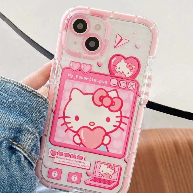 Sanrio Kuromi Hello Kitty милый аниме Мой Мелодия светящийся чехол для iphone 13 12 осенний устойчивый в стиле Коричный мультяшный чехол подарки для друзей