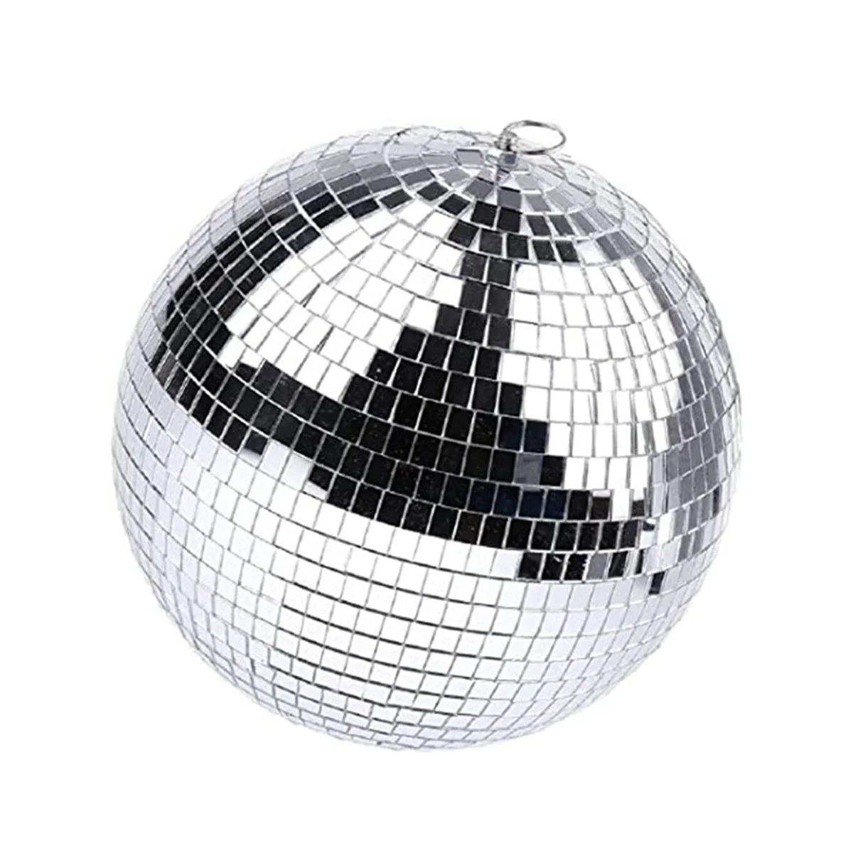 

Серебряный зеркальный шар для дискотеки, подвесной шар с подвесным кольцом для женских эффектов, клубной сцены (8 дюймов)
