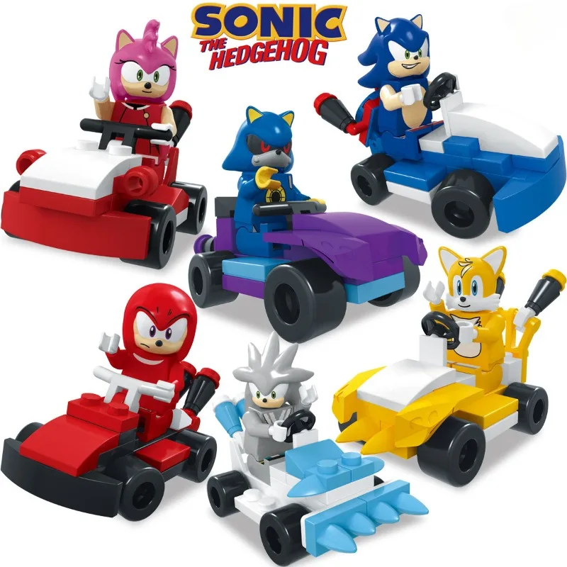 

6pcs Sonic The Hedgehog Cartoon Building Blocks Character Assembled Model Toy High-value Children Anime Doll Toys Christmas Gift