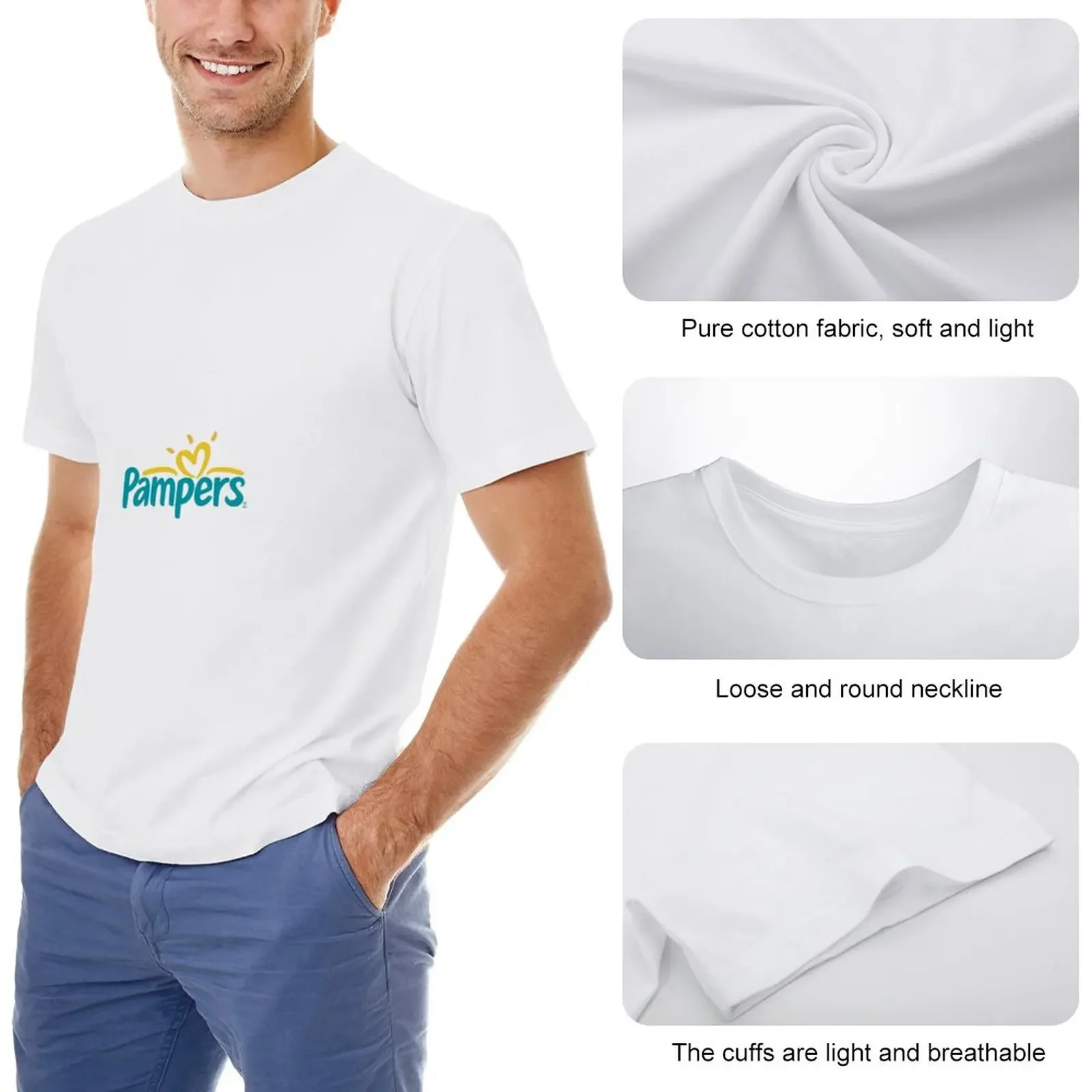 Фото Pampers футболка новое издание пот блузка аниме рубашки для мужчин №2