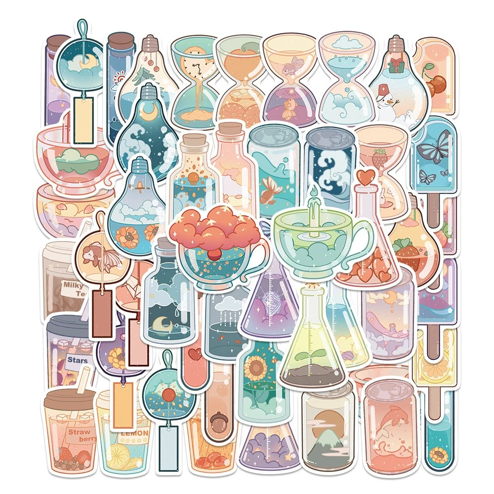 

10/30/50PCS Cartoon Romantic Ins Drink Bottle Creative Doodle Sticker Bicycle Skateboard Car Helmet Laptop Computer Wholesale