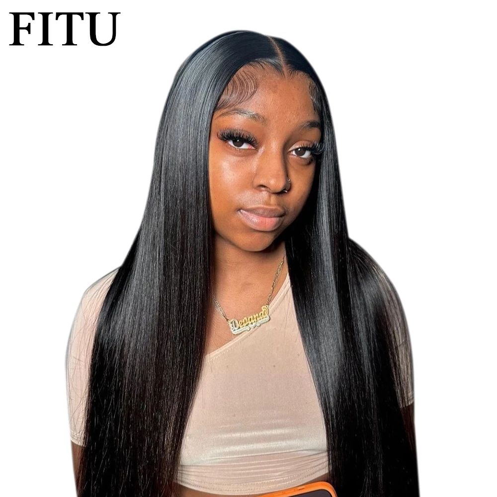 

Wear And Go Glueless Wig Straight 13x4 HD Transparent Lace Closure Wigs Human Hair Ready To Wear Pre Cut Pre Plucked For Women