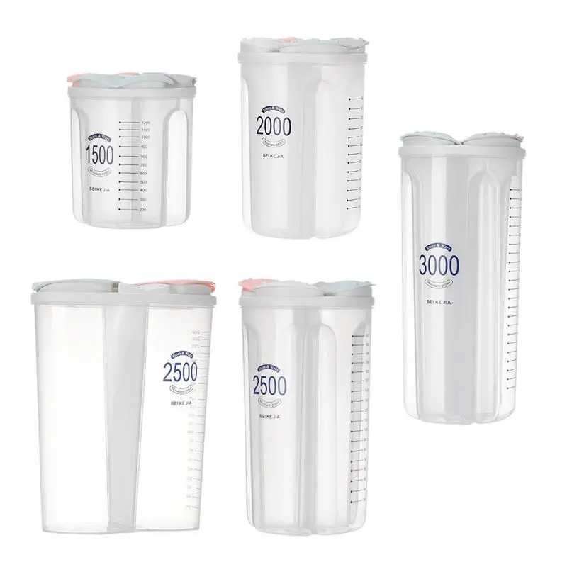 

Rice Bucket Container With Separated Space Large Food Storage Grain Box Rice Tank Household Kitchen Accessories For Beans Grains