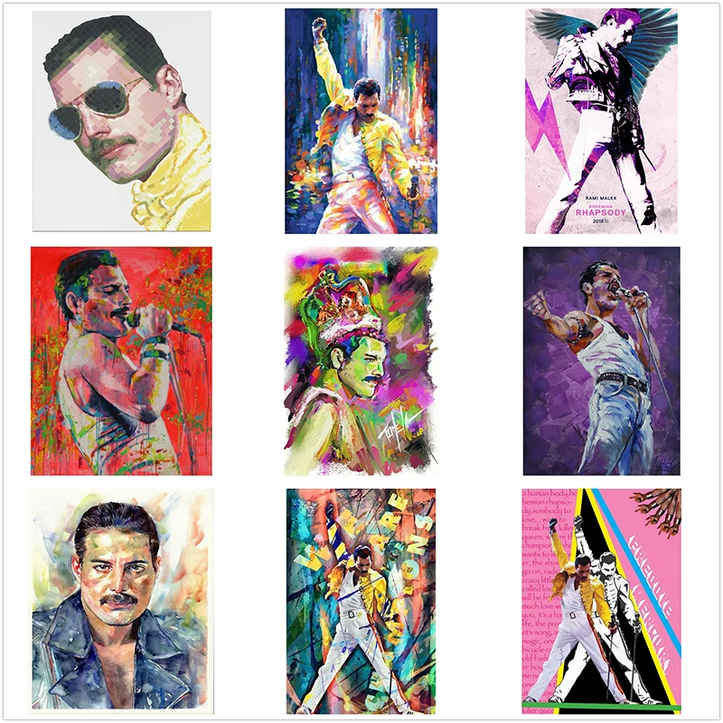 

Полноразмерная/круглая алмазная живопись, вышивка, серия Freddie Mercury стразы, мозаика, вышивка крестиком, Декор, подарок