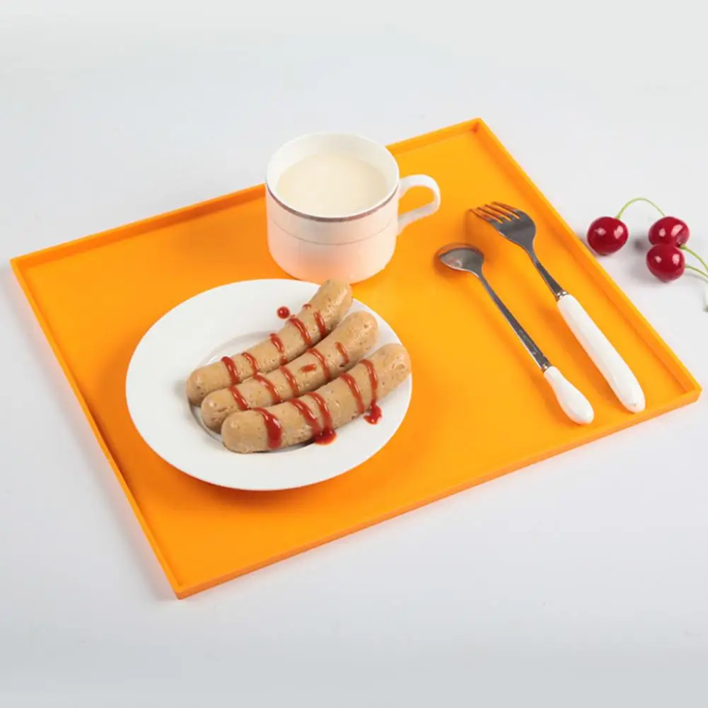 

Dinner Mat Useful Flexible with Edge Home Dorm Classroom Insulation Table Place Mat for Daily Use Insulation Pad Baking Pad