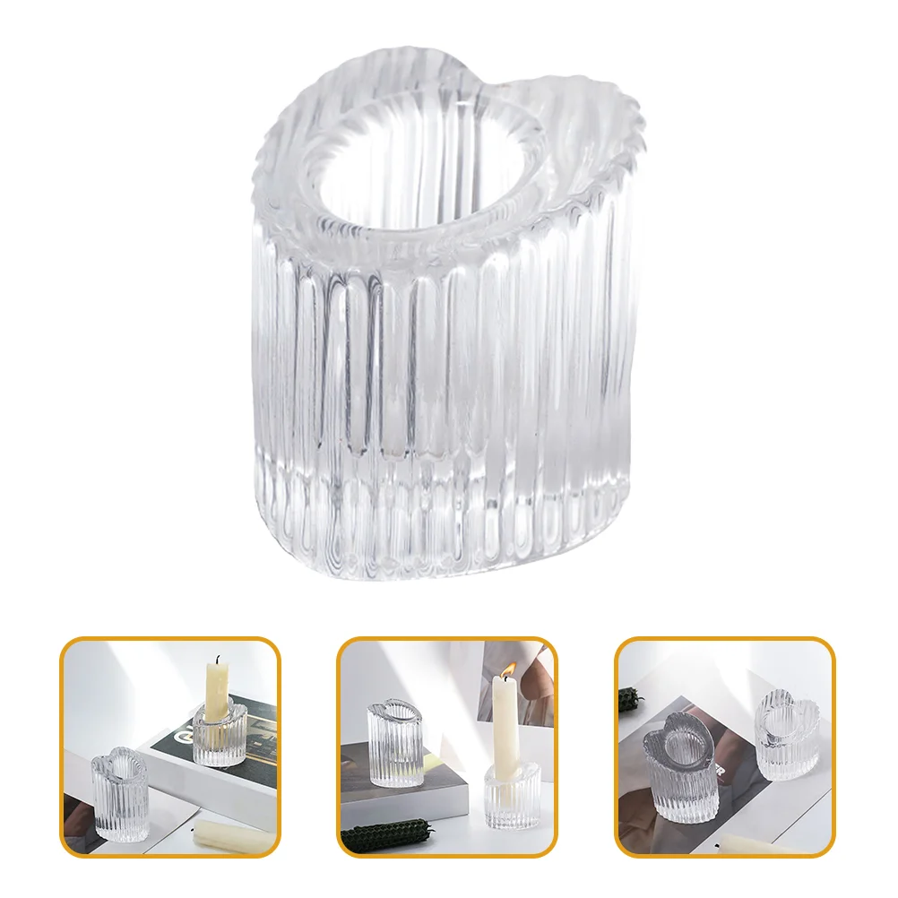 

2pcs Heart Shape Romantic Desktop Holder Holder For Table Modern Holder Glass Ornament